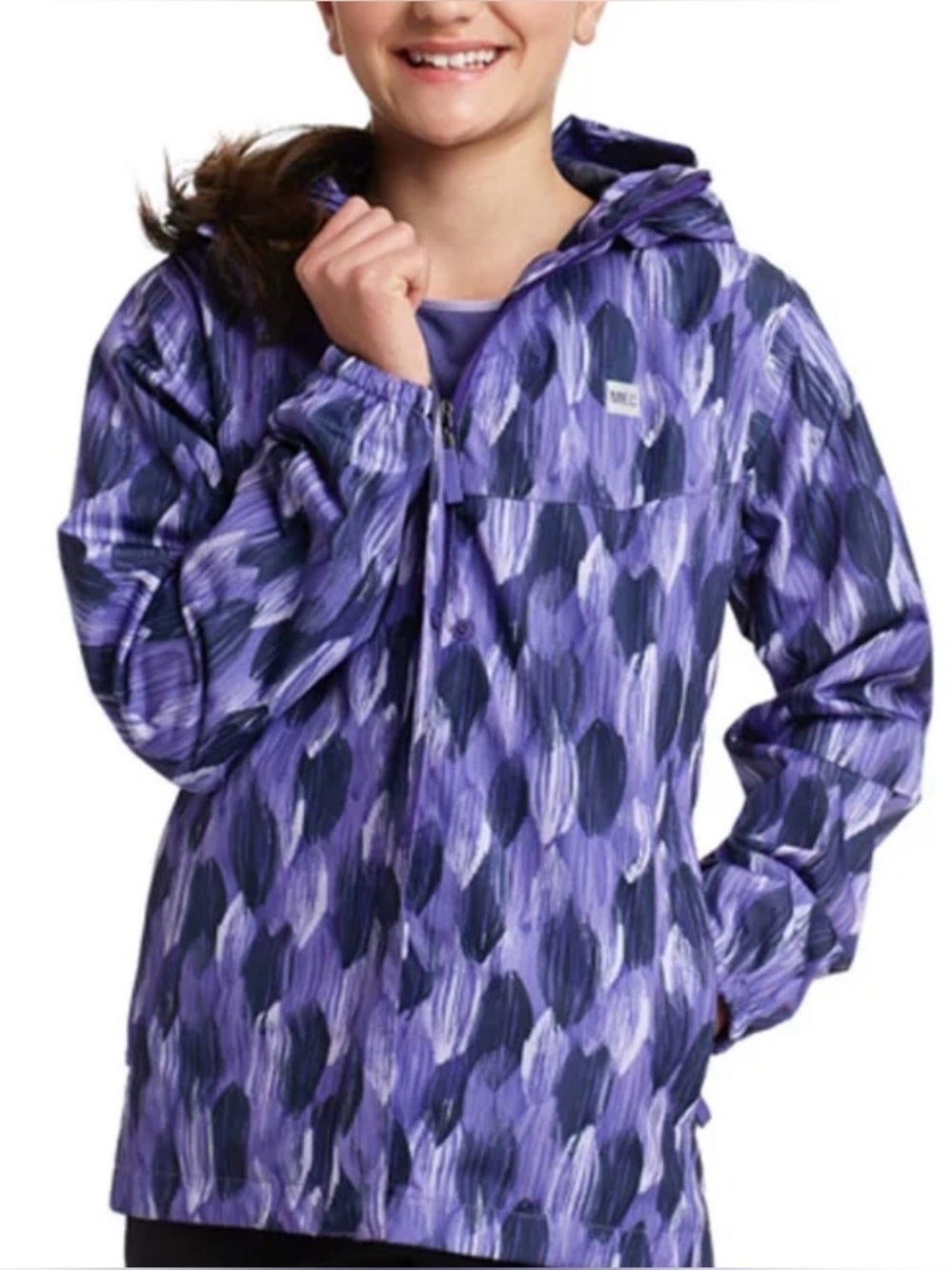 MEC Kids' Purple Patterned Lightweight Rain Jacket Girls Size 14